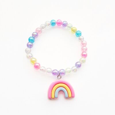 Bracciale fantasia per bambini con perline multicolori - Arcobaleno *collezione estiva* ☀️