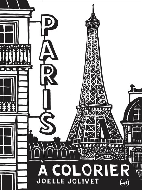 PARIS À COLORIER / Cahier de coloriage / Linogravure