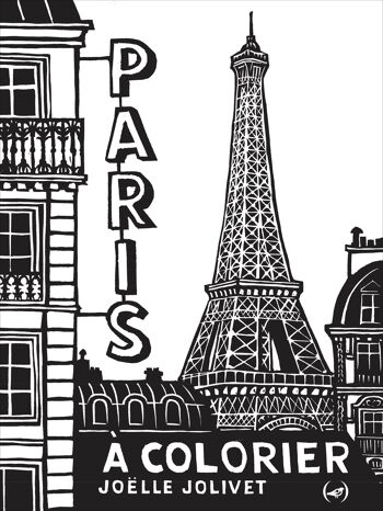 PARIS À COLORIER / Cahier de coloriage / Linogravure 1