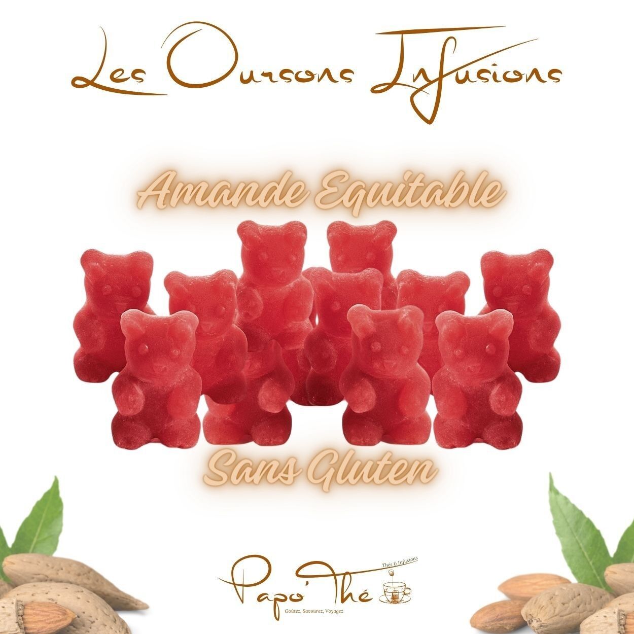 Fair Trade Almond Infusion Bears: 3 variants