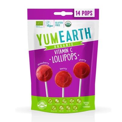 Piruletas orgánicas con Vitamina C YumEarth (14un.)