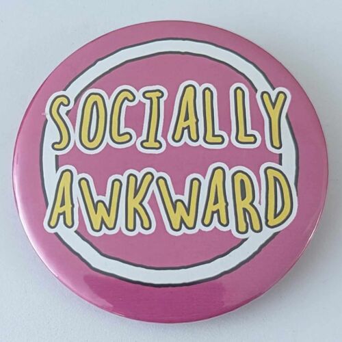 58mm button badge Socially Awkward | pin | funny