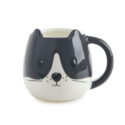 Tasse - Tazza, Kitty nero/bianco, 400ml