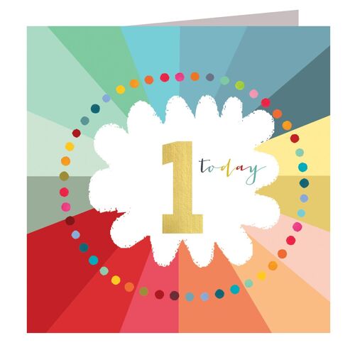 GC01 Gold Foiled Cloud 1st Birthday Card