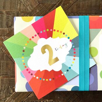 GC02 Gold Foiled Cloud 2nd Birthday Card 2