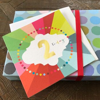 GC02 Gold Foiled Cloud 2nd Birthday Card 3