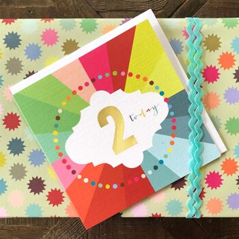 GC02 Gold Foiled Cloud 2nd Birthday Card 5