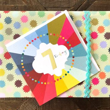 GC07 Gold Foiled Cloud 7th Birthday Card 4