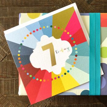GC07 Gold Foiled Cloud 7th Birthday Card 5