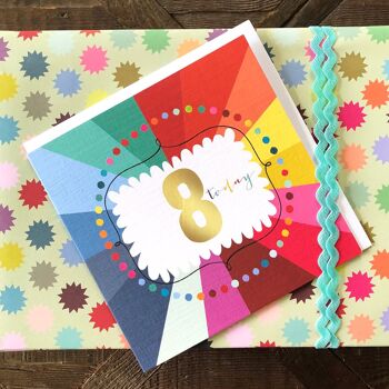 GC08 Gold Foiled Cloud 8th Birthday Card 5