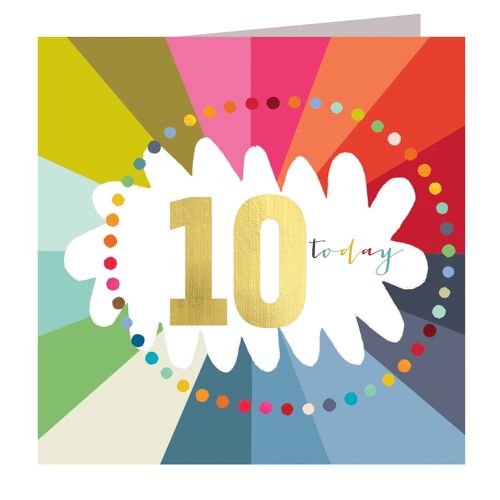 GC10 Gold Foiled Cloud 10th Birthday Card