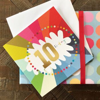 GC10 Gold Foiled Cloud 10th Birthday Card 3