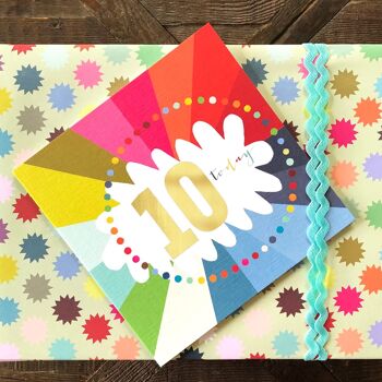 GC10 Gold Foiled Cloud 10th Birthday Card 4