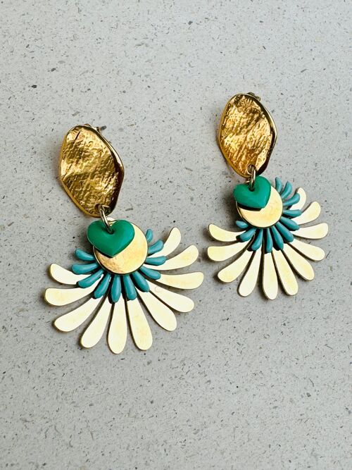 Boucles d’Oreilles NENU vert, émeraude