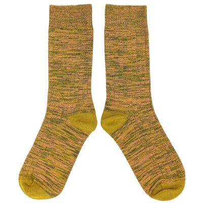 CALCETINES TOBILLEROS - algodón - unisex - marga - verde/melocotón