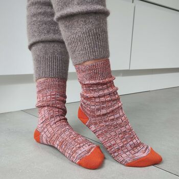 ANKLE SOCKS - cotton - unisex - marl - red/pink 4