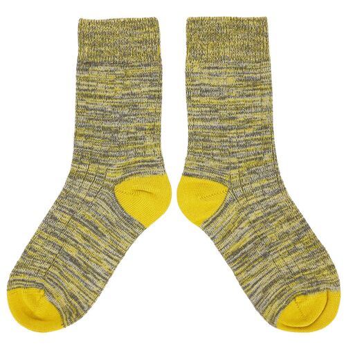 ANKLE SOCKS - cotton - unisex - marl - yellow/grey