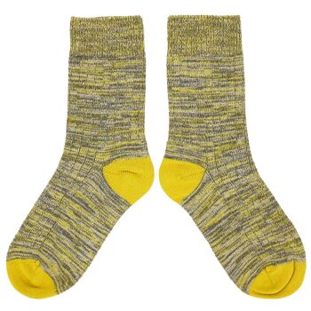 ANKLE SOCKS - cotton - unisex - marl - yellow/grey 1