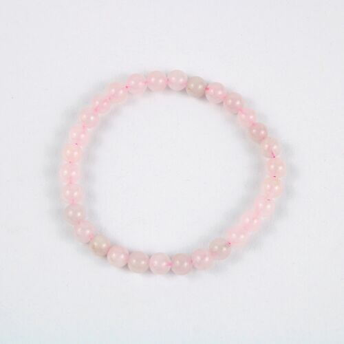 Rose Quartz Crystal Bracelet (Not Dyed) - 6mm