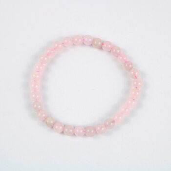 Bracelet en cristal de quartz rose (non teint) - 6 mm 1