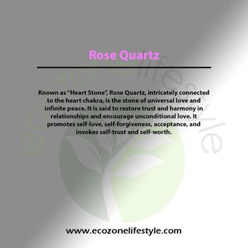 Bracelet en cristal de quartz rose (non teint) - 6 mm 2