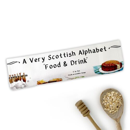 A Very Scottish Alphabet 'Food & Drink' Tea Towel