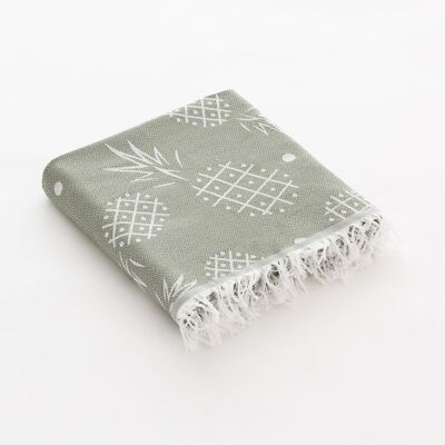 Fouta da Spiaggia, Pareo in Cotone Leggero Soft Touch con Frange ANANA