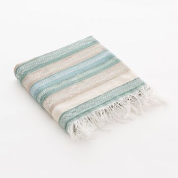 Fouta de Plage, Paréo en Coton Léger Soft Touch avec Franges CALM 1