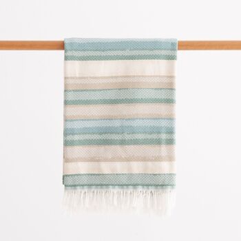 Fouta de Plage, Paréo en Coton Léger Soft Touch avec Franges CALM 2