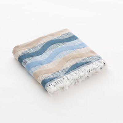 Beach Fouta, leichter Baumwoll-Pareo Soft Touch mit Fransen RAM