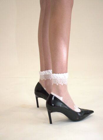DIVA - blanc - La chaussette femme en voile ultra-résistant 9