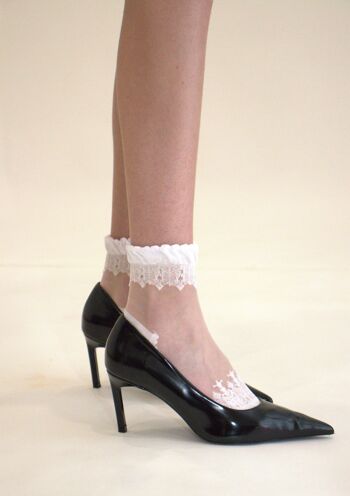 DIVA - blanc - La chaussette femme en voile ultra-résistant 1