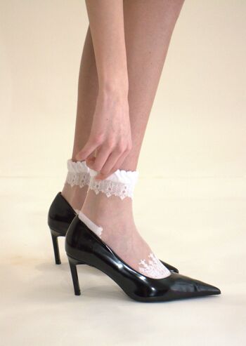 DIVA - blanc - La chaussette femme en voile ultra-résistant 10