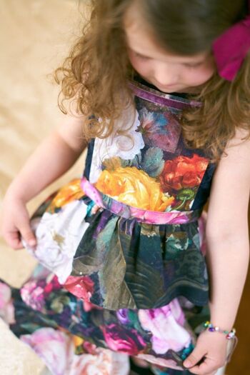 Kids Apron, Dark Floral 100% Cotton, Printed | Francine Black 4