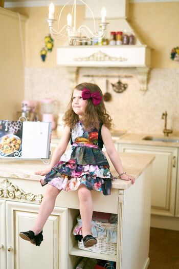 Kids Apron, Dark Floral 100% Cotton, Printed | Francine Black 5