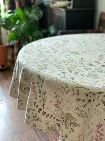 Nappe Ronde, Mélange Lin-Coton, Imprimée | Aïtana 1