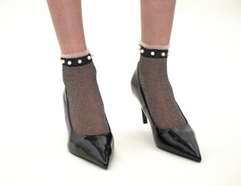 Stella - Noir argenté - La chaussette femme en voile ultra-résistant 3