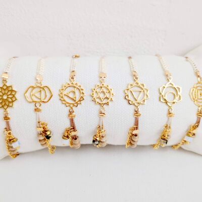 Lot bracelet coulissant Chakra doré BRA-2