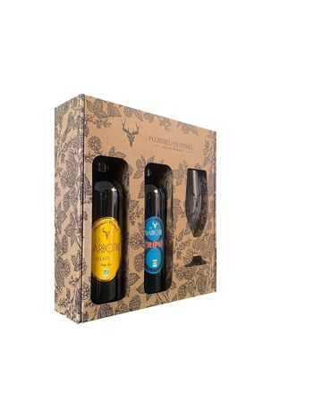 Coffret de bières 75cl Blonde - Triple + 1 verre à pied