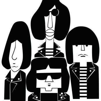 Illustration "Ramones" par Mikel Casal. Reproduction A5 signée 3