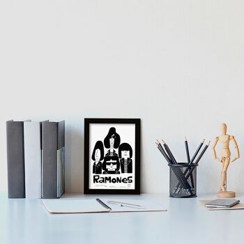 Illustration "Ramones" par Mikel Casal. Reproduction A5 signée 4