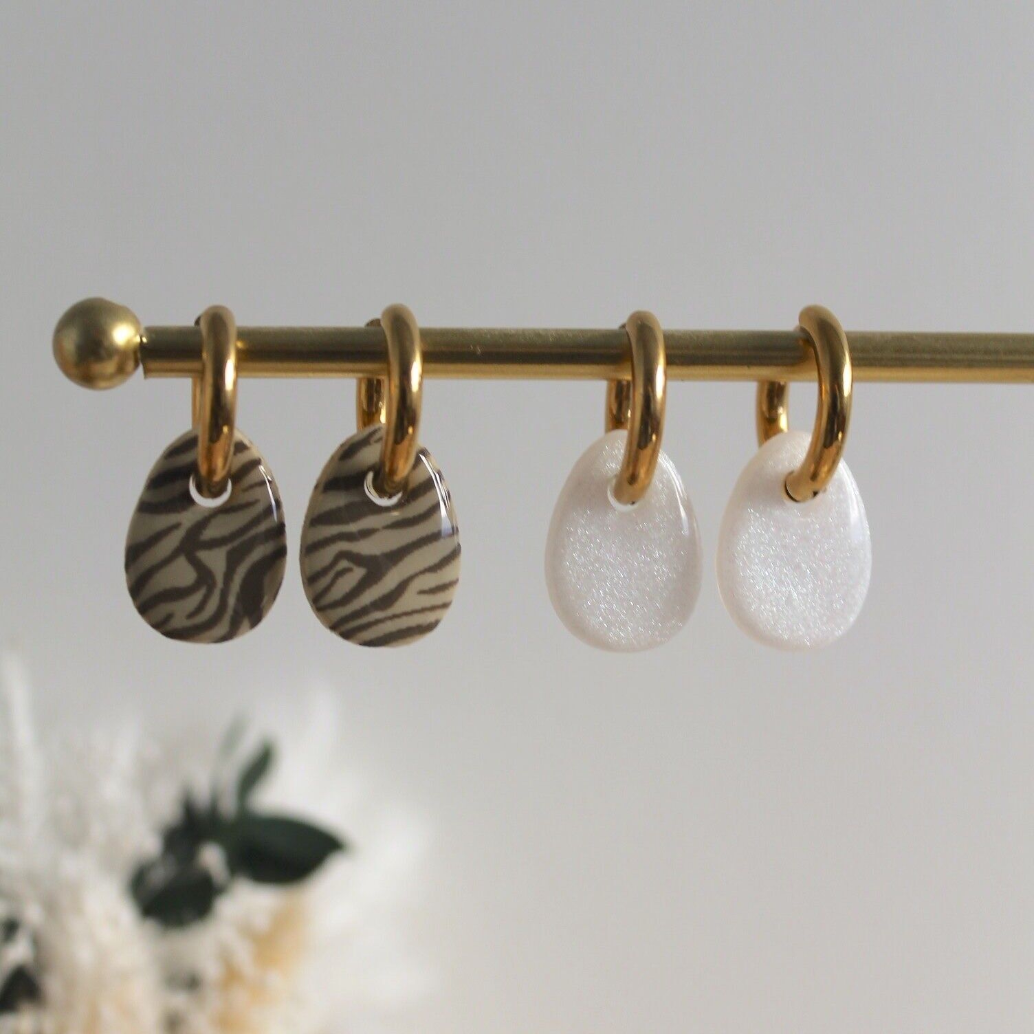 Orecchini a cerchio GOTA - Acciaio inossidabile e argilla polimerica