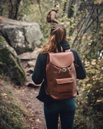 Sac à dos JOE Cuir Marron 5