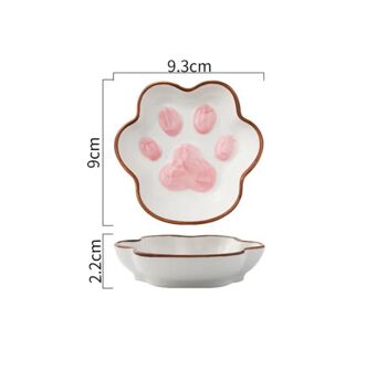 Assiette à vaisselle en céramique patte de chat 2