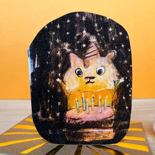 Little Wonder Hamster Cake Birthday Card