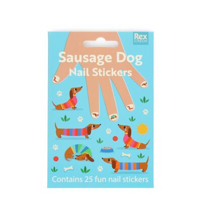 Adesivi per unghie per bambini - Cane Salsiccia