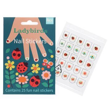 Stickers à ongles pour enfants - Coccinelle 2
