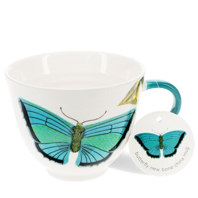 Neue Tasse aus Bone China 550ml - Schmetterling