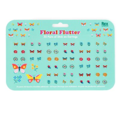 Ohrringe zum Aufkleben (30 Paar) - Floral Flutter