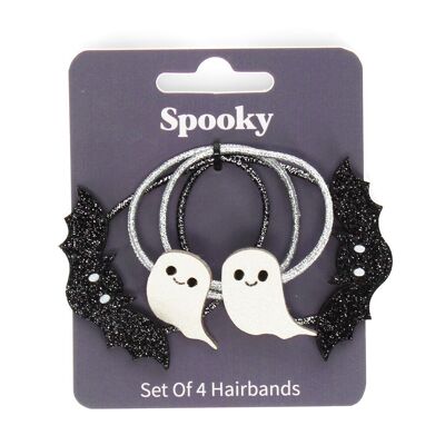 Fasce per capelli glitterate (set da 4) - Spooky